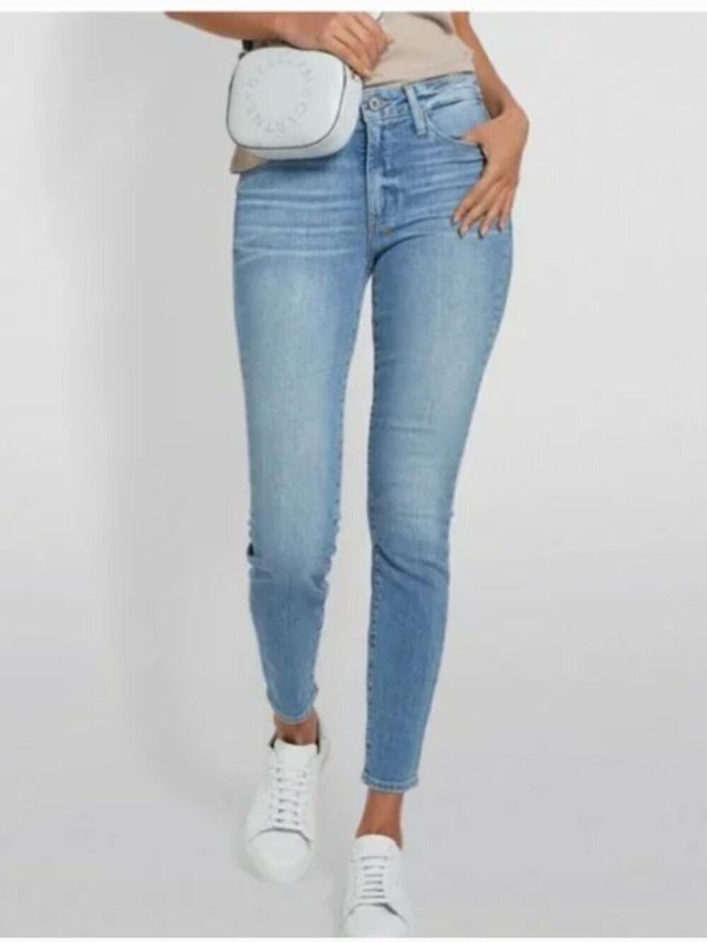 PAIGE Hoxton Slim Crop Jeans Blue Size 28 High Rise Stretch Denim